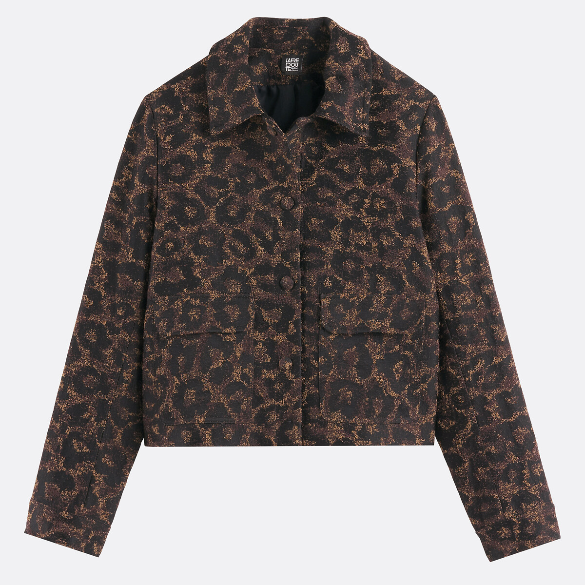 Leopard Print Jacquard Short Straight Fit Jacket leopard, LA REDOUTE COLLECTIONS