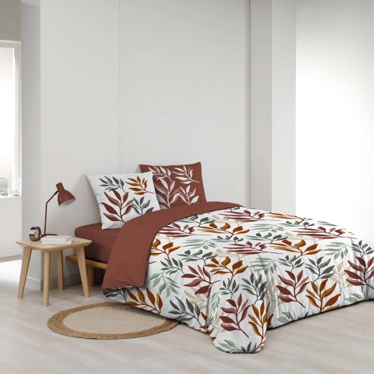Housse de couette 240x220 + 2 taies 100% coton MAKAO rouge, DECORATIE