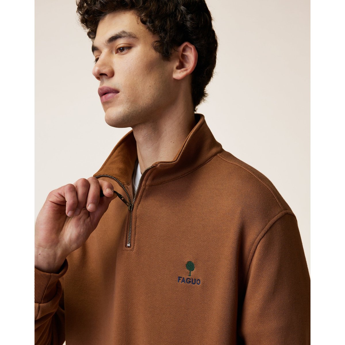 Sweat en molleton camel, FAGUO