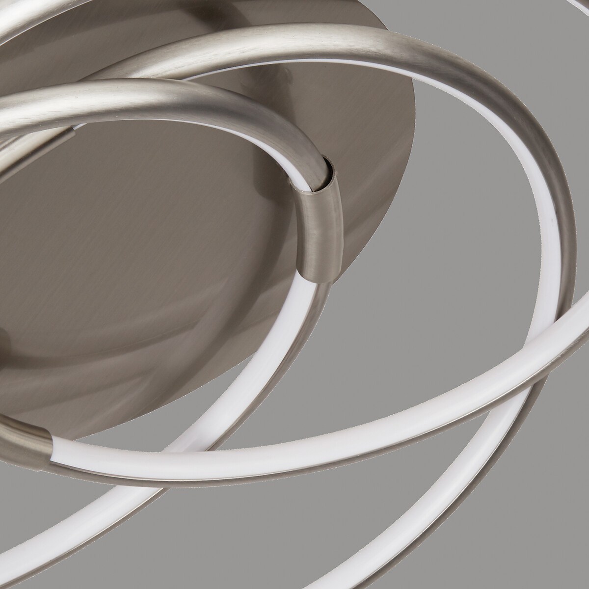 Mackay 3-Hoop Flush Ceiling Light in Satin Nickel silver-coloured, SO'HOME