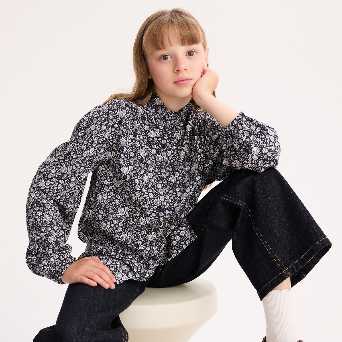 Floral Print Victorian Collar Long Sleeve Blouse floral print, LA REDOUTE COLLECTIONS