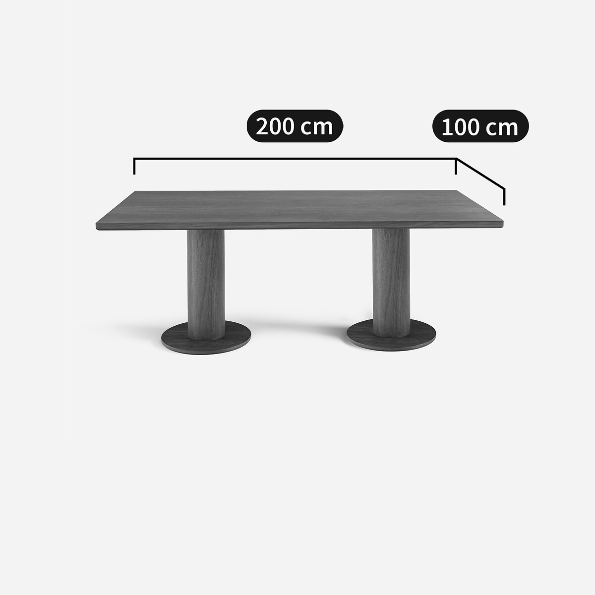 Plateau de table rectangulaire en plaqué noyer, longueur 200 cm, RECTO noyer, AM.PM