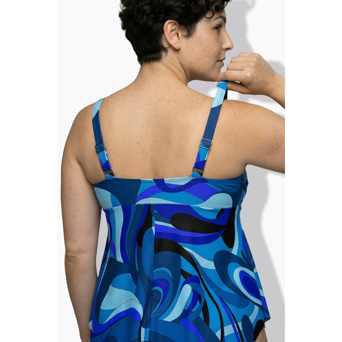 Tankini à motif vagues bleu roi, ULLA POPKEN