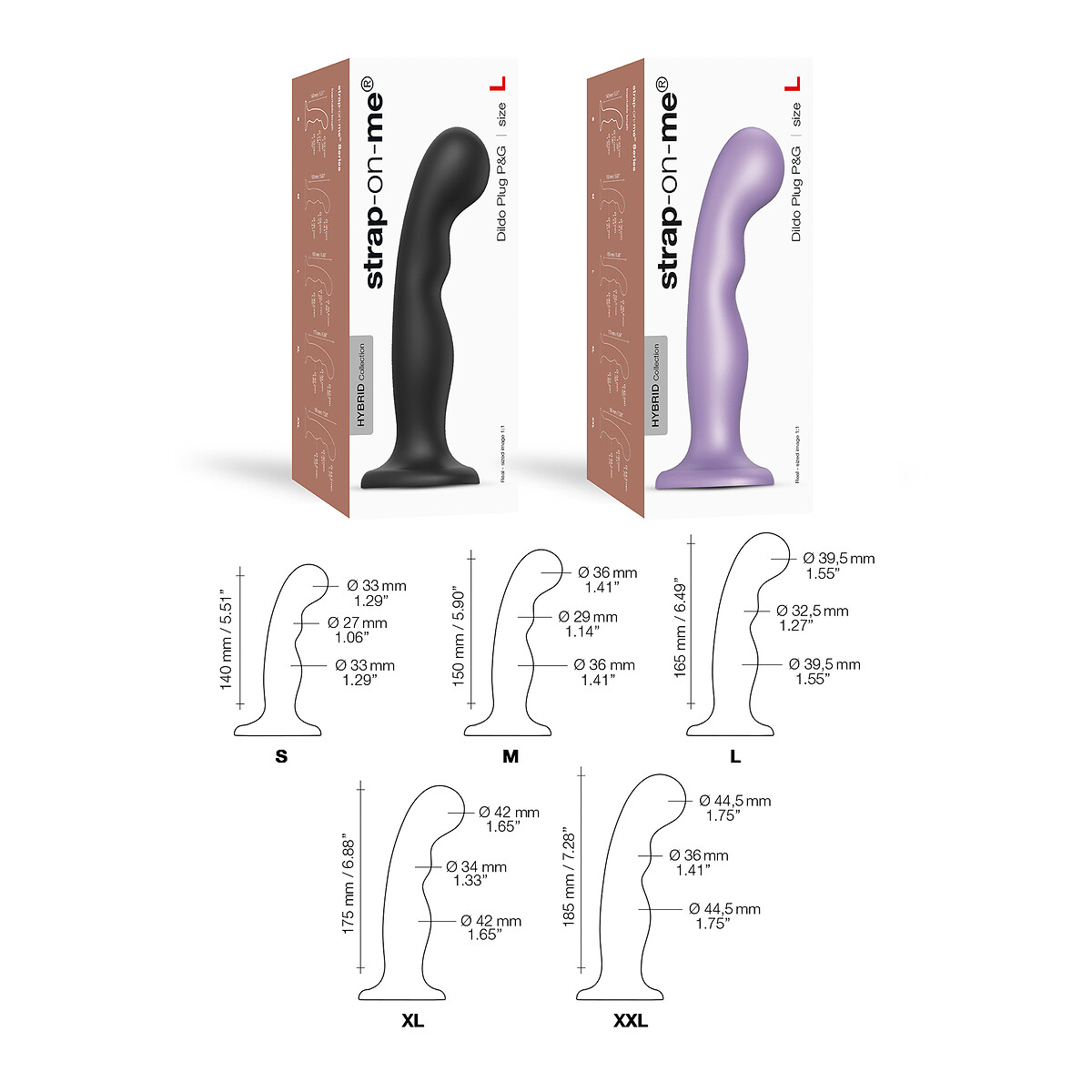 Dildo plug P and G taille XL noir, STRAP-ON-ME