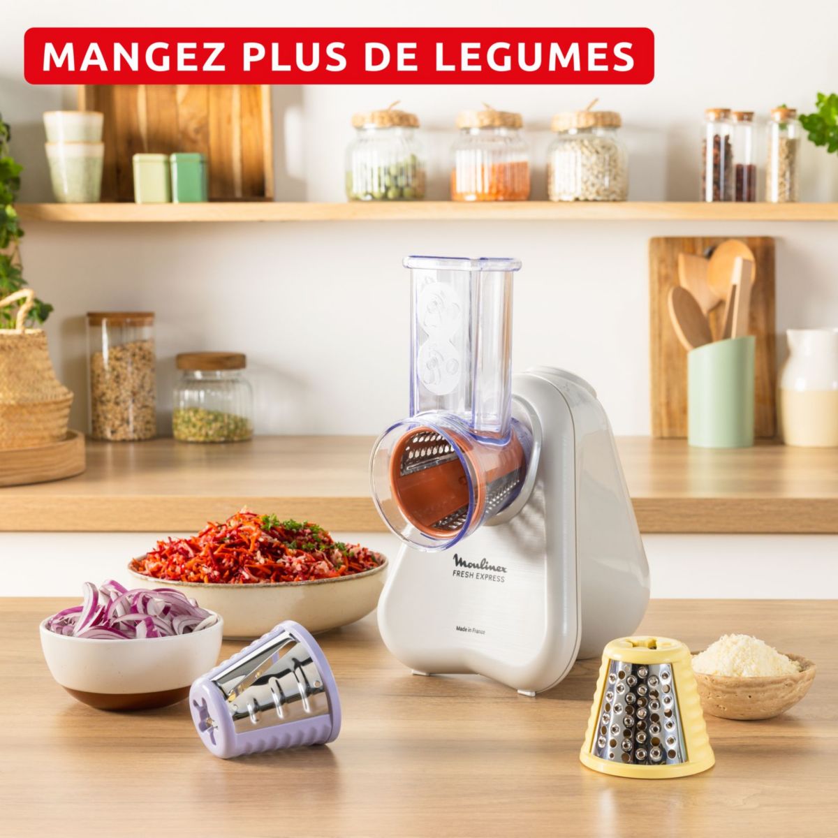 Rapeur trancheur électrique Fresh Express DK853BE0 couleur unique, MOULINEX