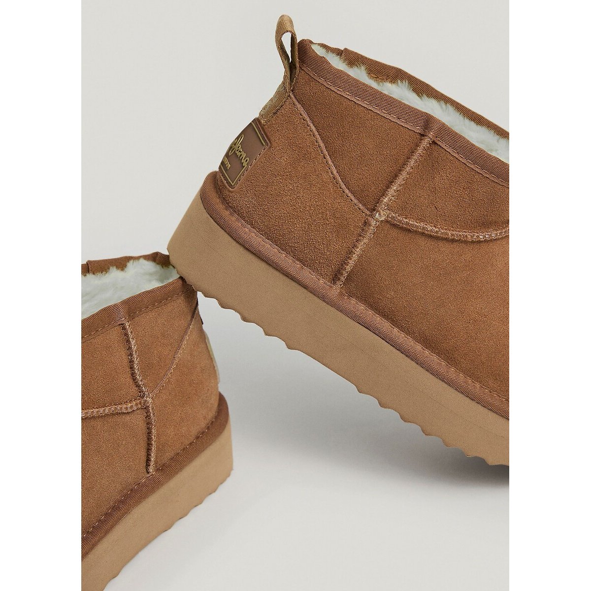 Bottines fourrées en cuir DISS YOUNG camel, PEPE JEANS