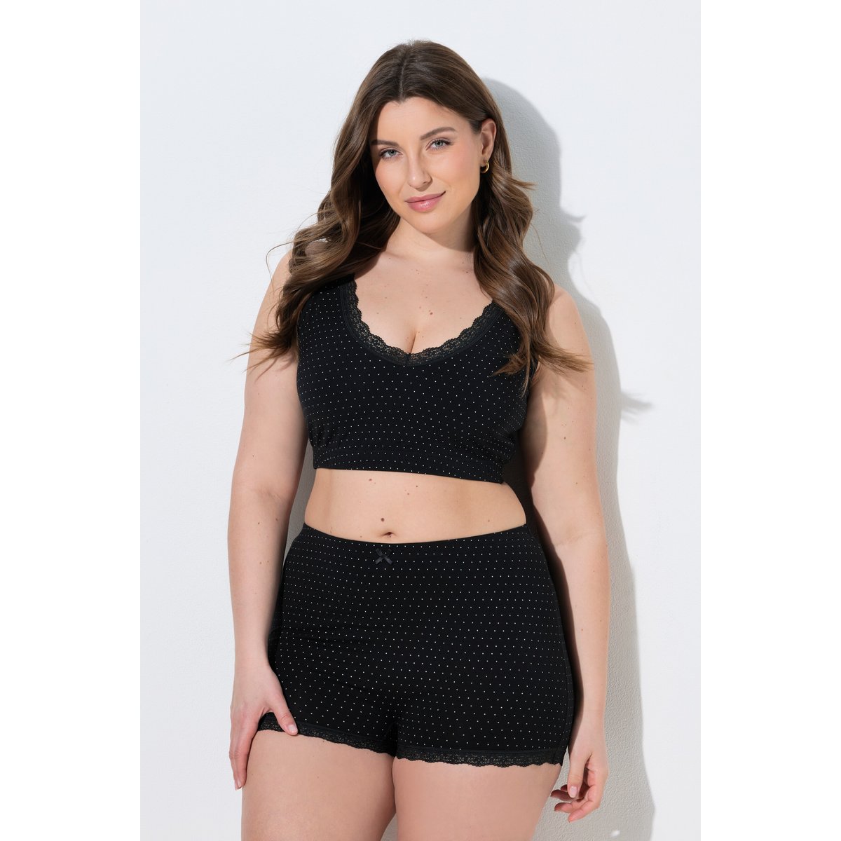 Lot de 3 shorties, pois/uni noir, ULLA POPKEN