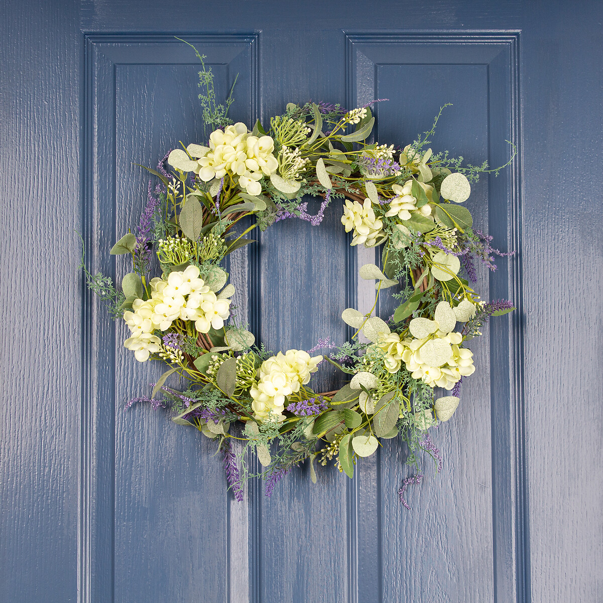 50cm Artificial Eucalyptus, Lavender & Hydrangea Wreath multi-coloured, SO'HOME