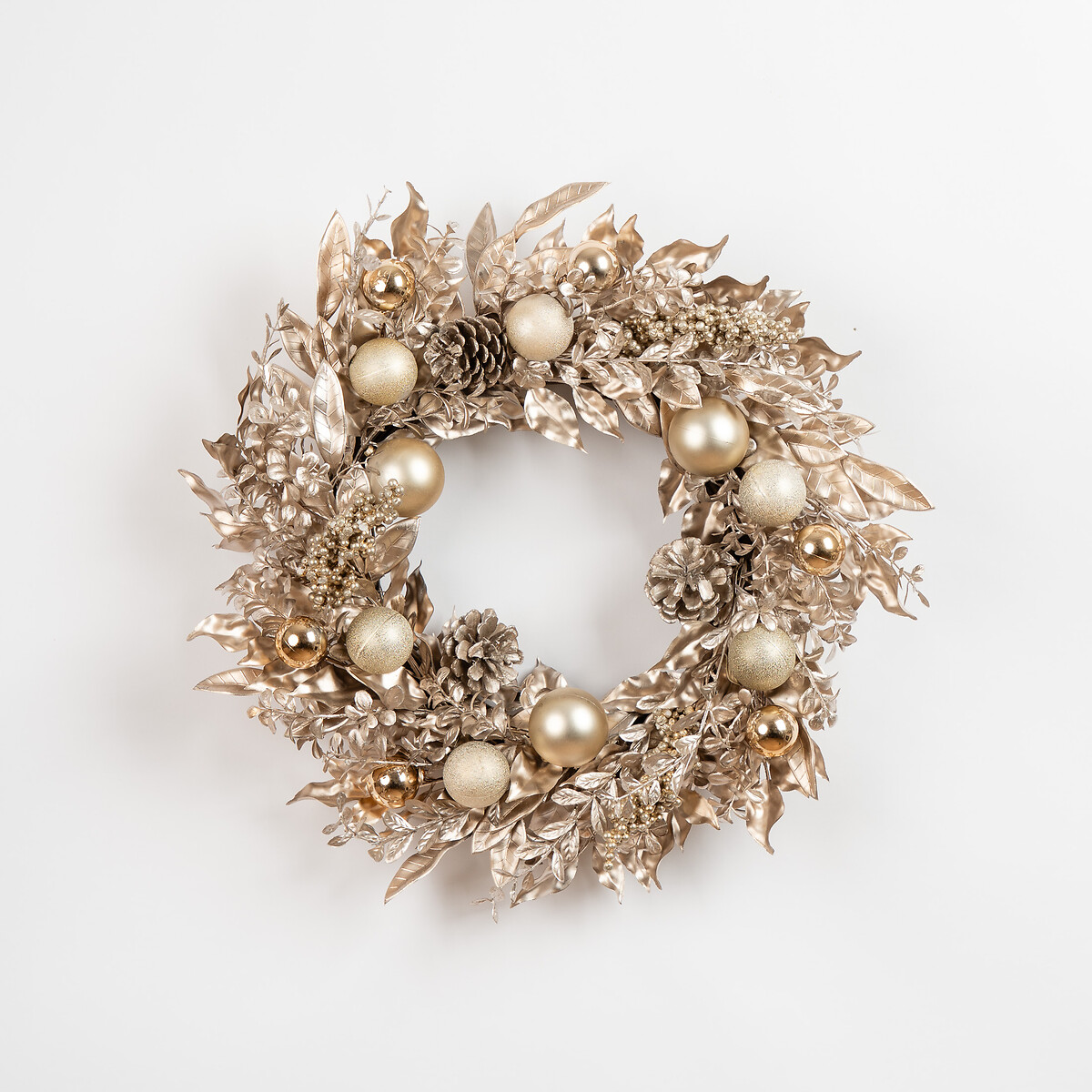 61cm Gold Foliage & Bauble Wreath gold-coloured, SO'HOME