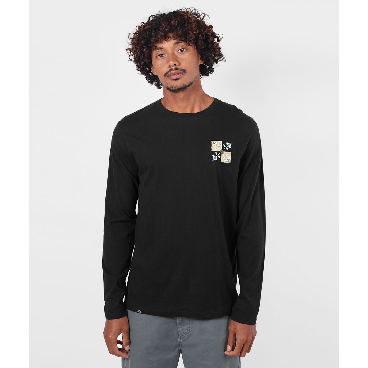 Tee-shirt manches longues TILE black, OXBOW