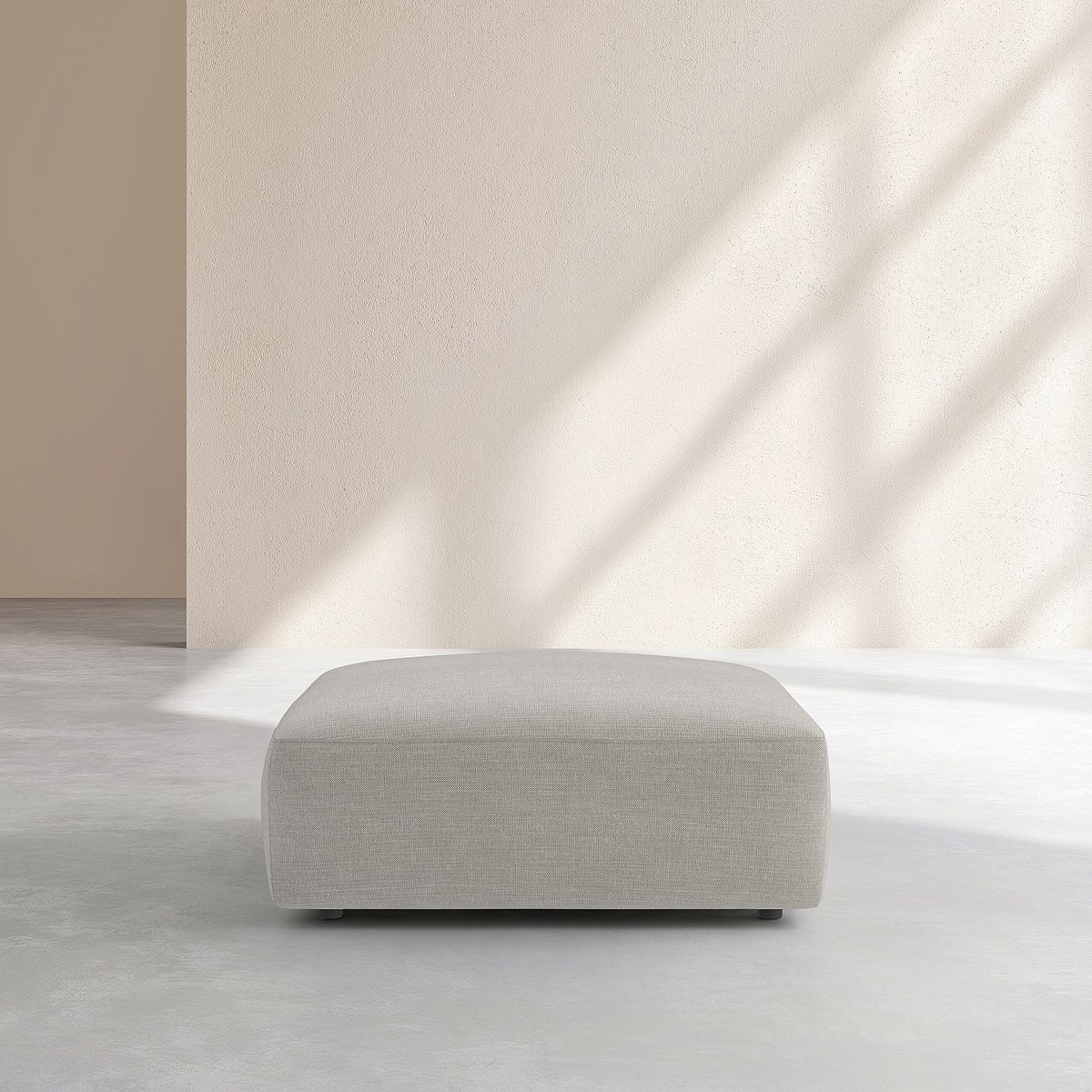 Repose-pieds tissu, tissu CREMI gris, HABITAT