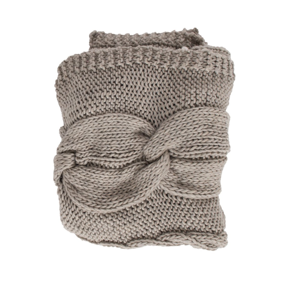 Plaid en maille tricot 120x1 gris, AMADEUS