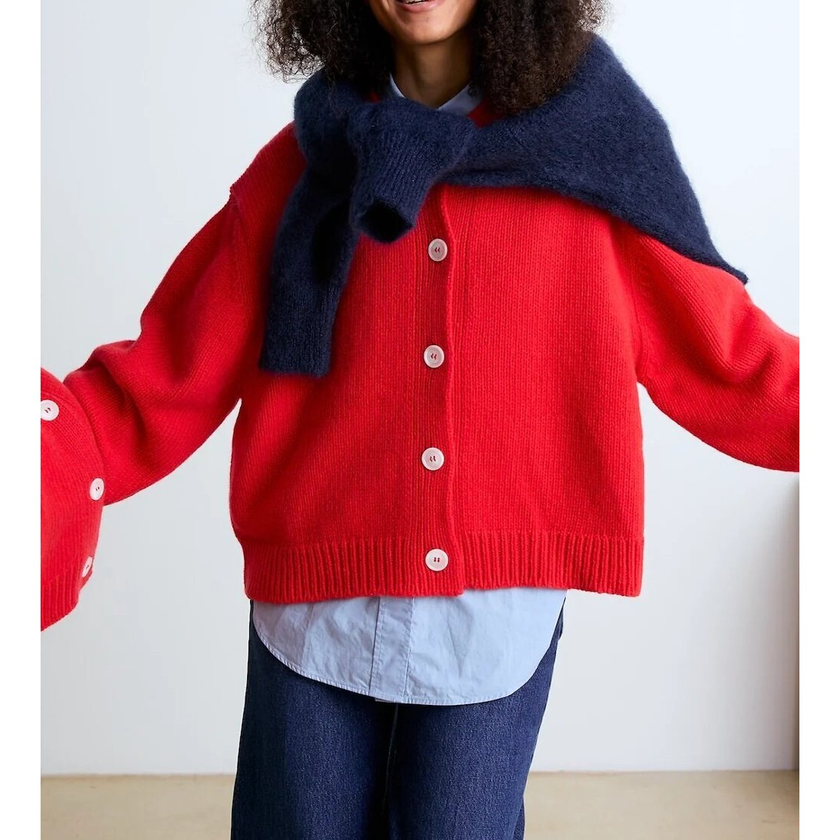 Cardigan col rond EMMA rouge, SURPRISE