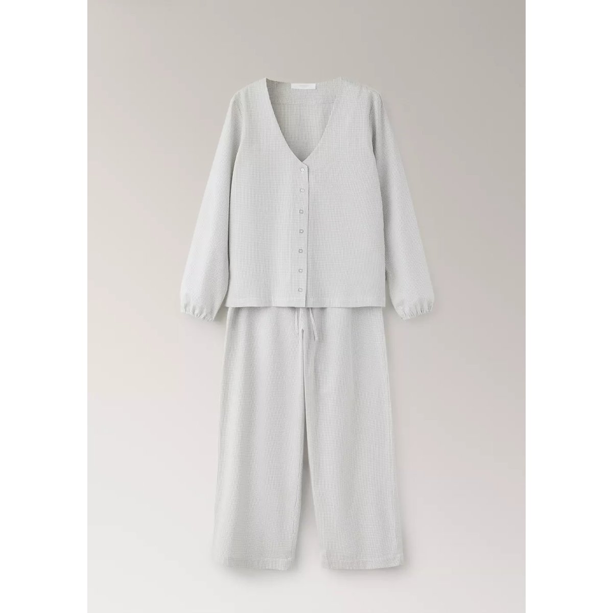 Pyjama deux pièces vichy gris, MANGO