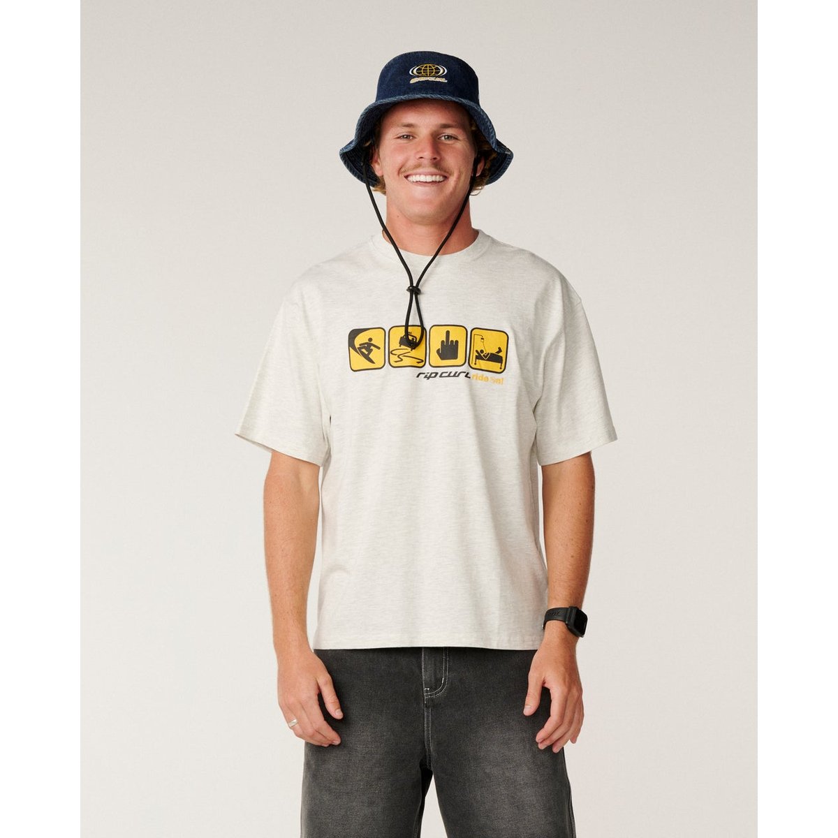 T-shirt ARCHIVE Ride On Boxy sports marle, RIP CURL