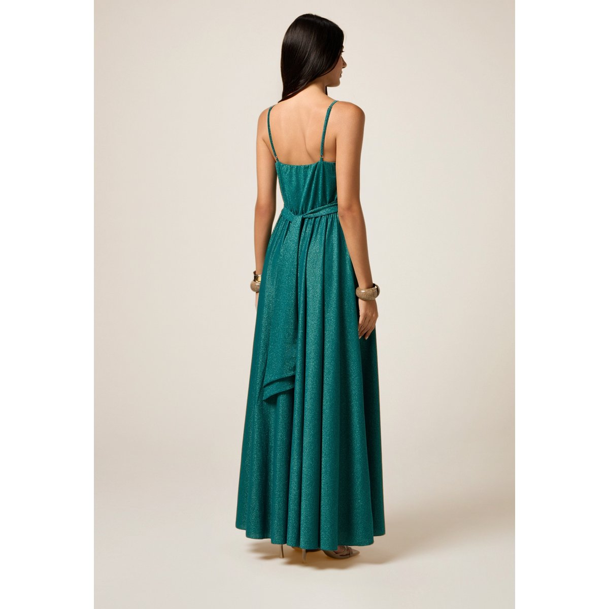 Robe plissée petrol blue, OLTRE