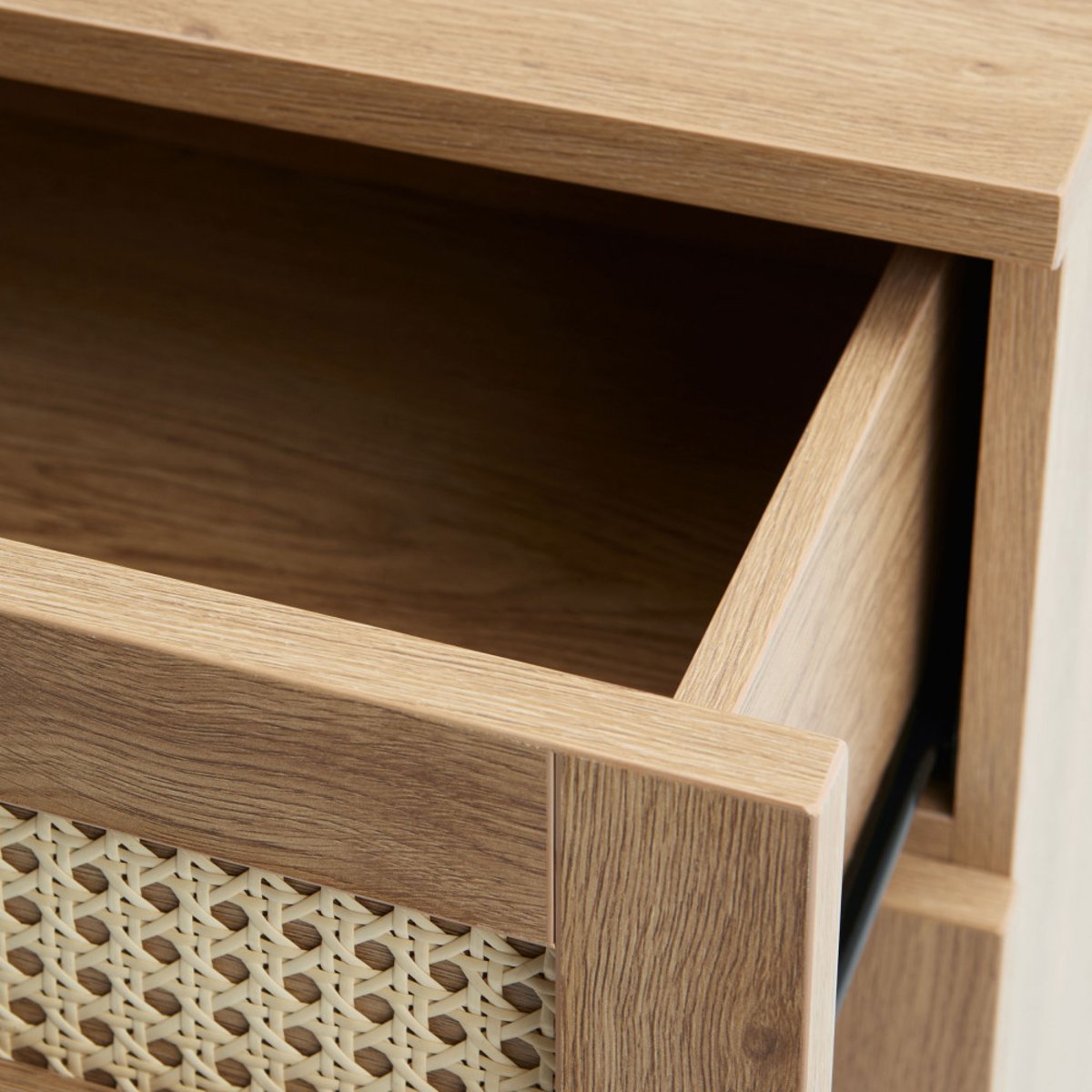Commode 3 tiroirs en bois et métal L80cm- RINTO bois clair, DRAWER