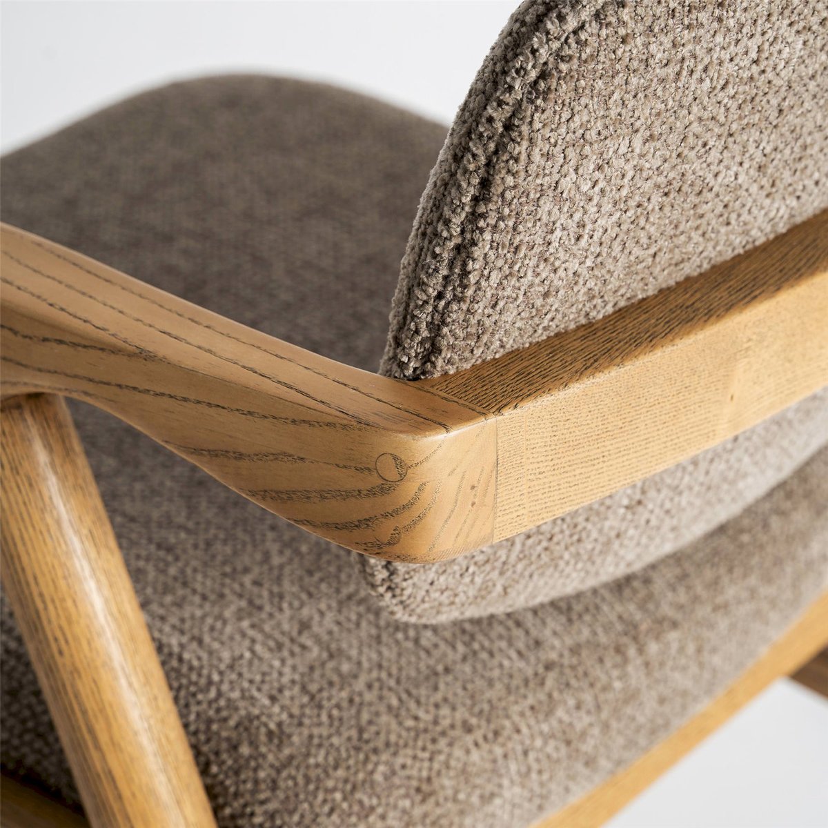 Chaise en frêne collection S.NAMUR bois brun et taupe, RECOLLECTION
