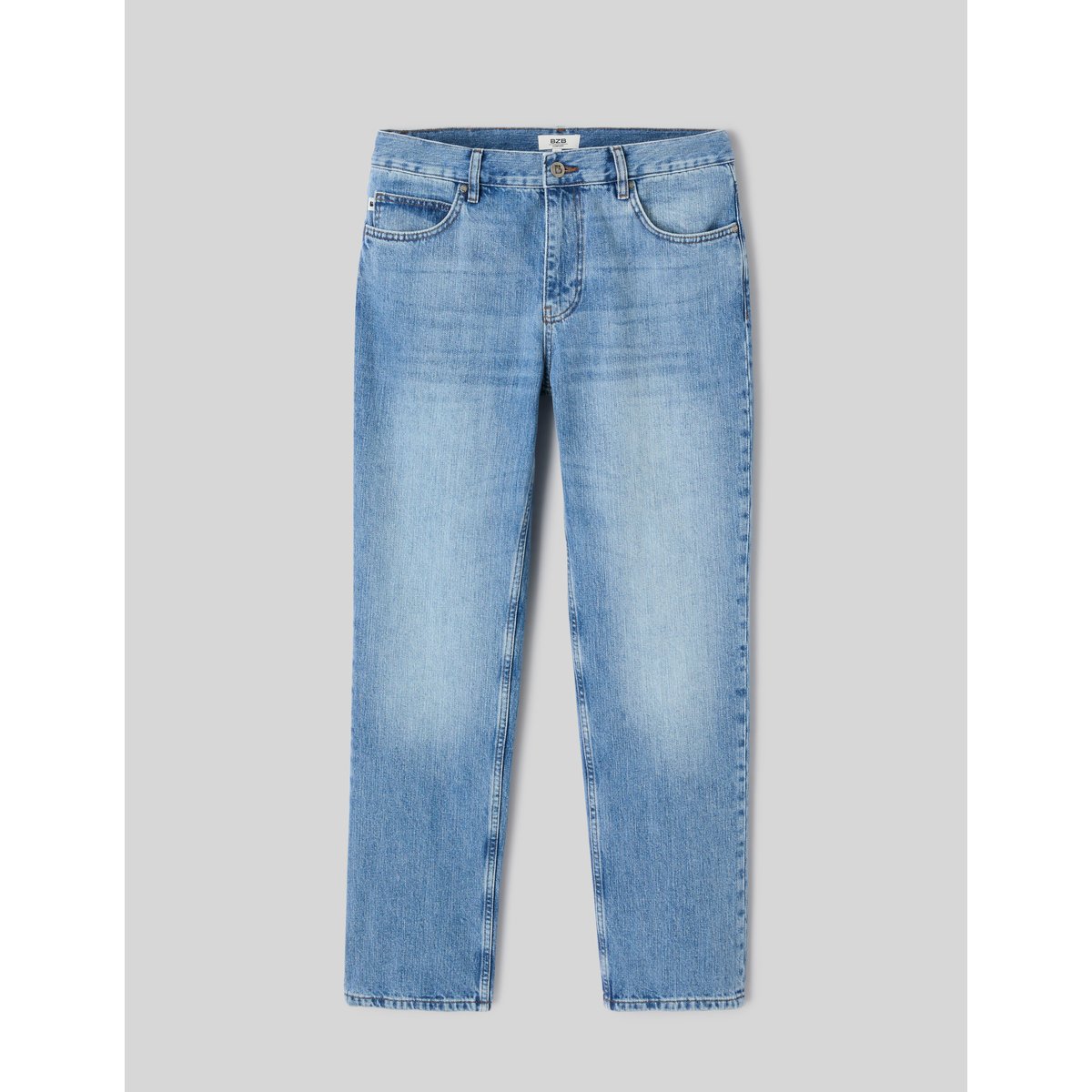 Jean straight 5 poches bleu moyen, BZB