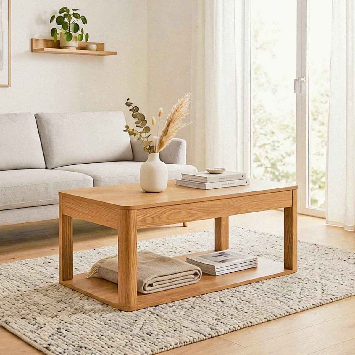 Table basse 2 plateaux CELIA bois clair, CALICOSY