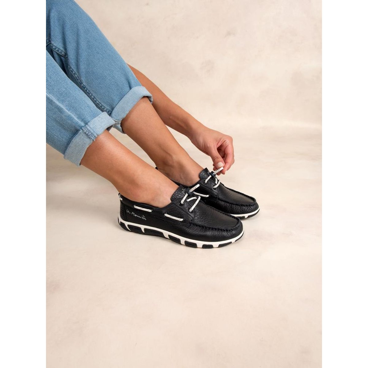 Chaussures bateau JANAELE bleu / blanc, TBS