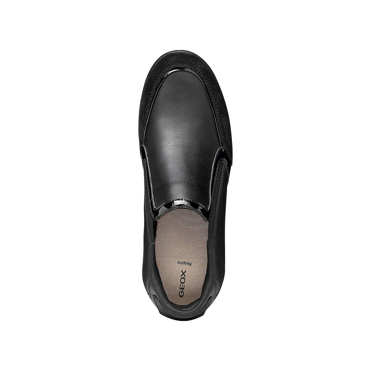 Chassures compensées en cuir, STARDUST, FAST-IN noir, GEOX