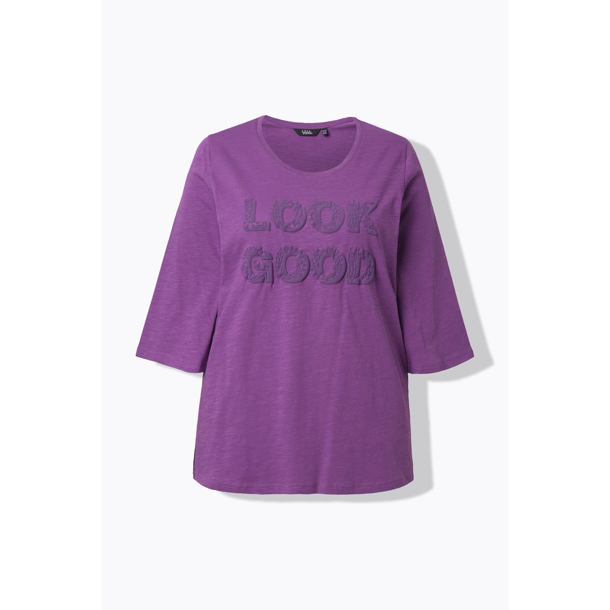 T-shirt message Look good aubergine, ULLA POPKEN