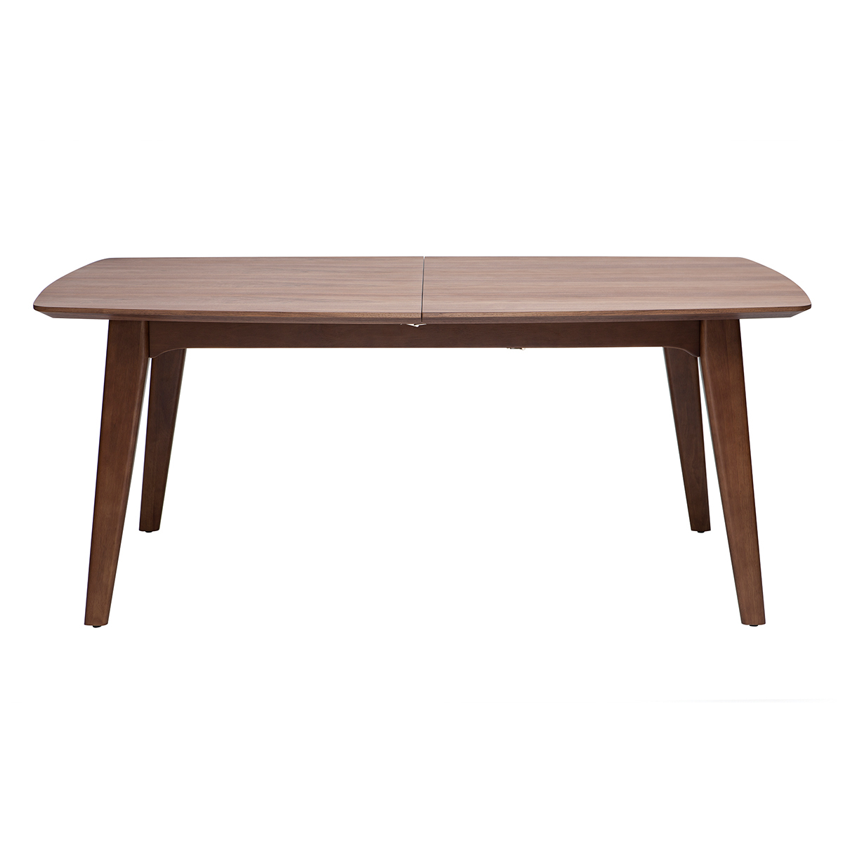 Table extensible rallonges intégrées rectangulaire finition bois blanc et hévéa massif L180-230 cm FIFTIES noyer, MILIBOO