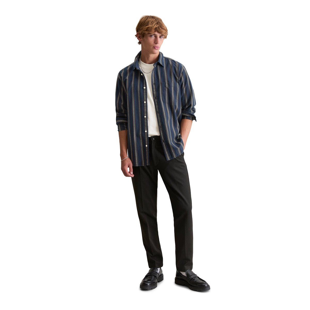 Chemise regular avec des rayures multicolores bleu foncé, MARC O’POLO DENIM