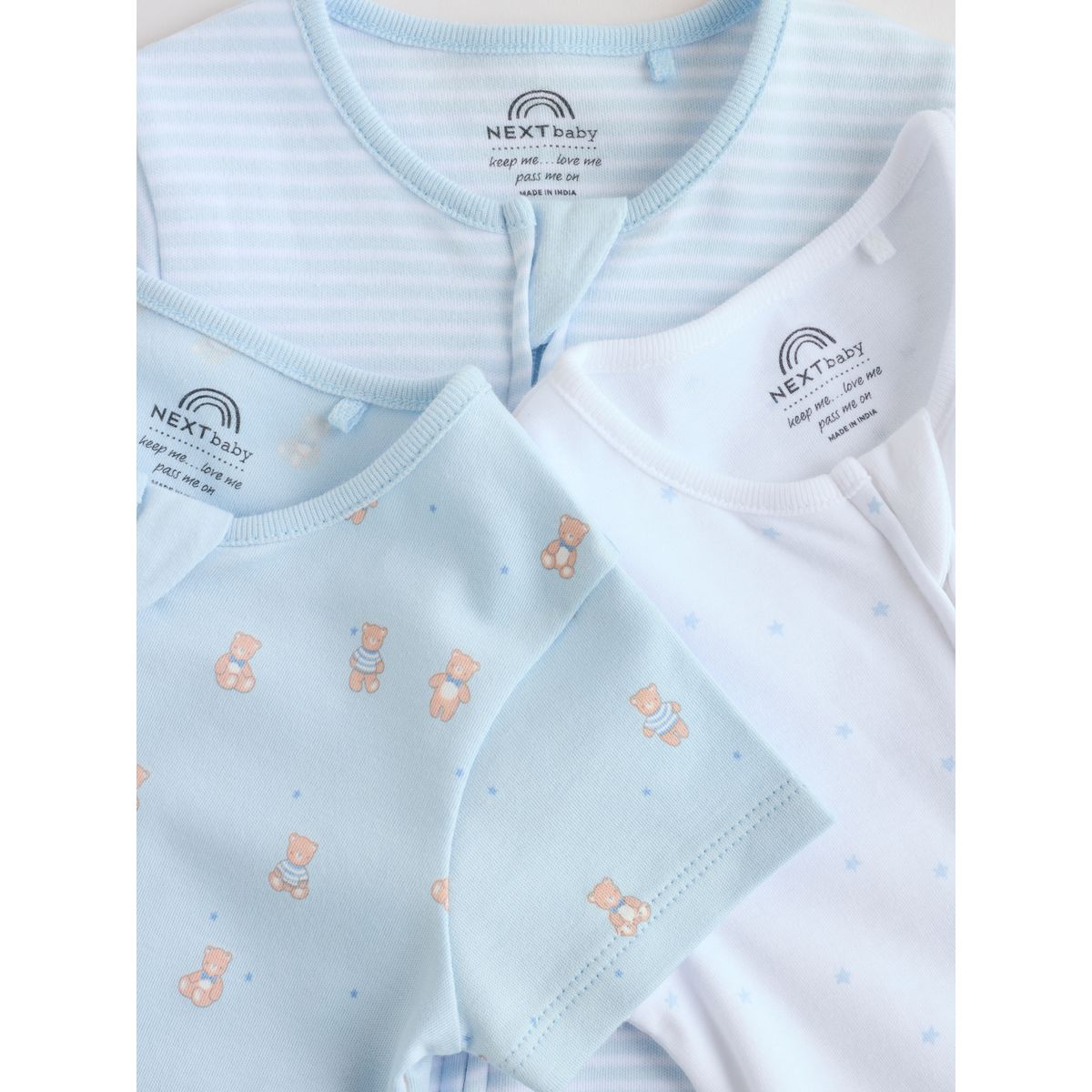 Barboteuse zippée double sens, lot de 3 bleu, NEXT