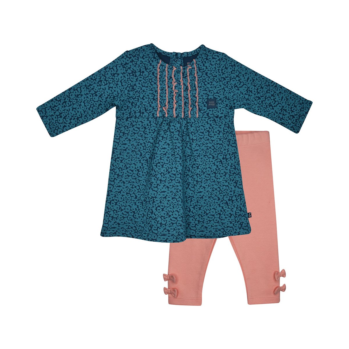 Robe legging inza interlock manches longues bebe blanc, SUCRE D'ORGE