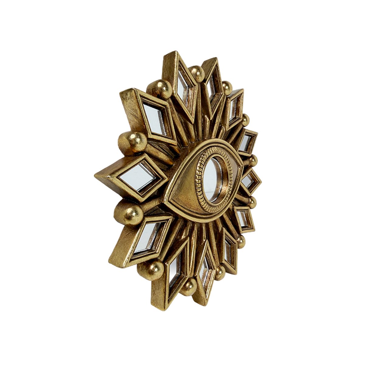 Déco murale oeil miroir 17cm or, EMDE