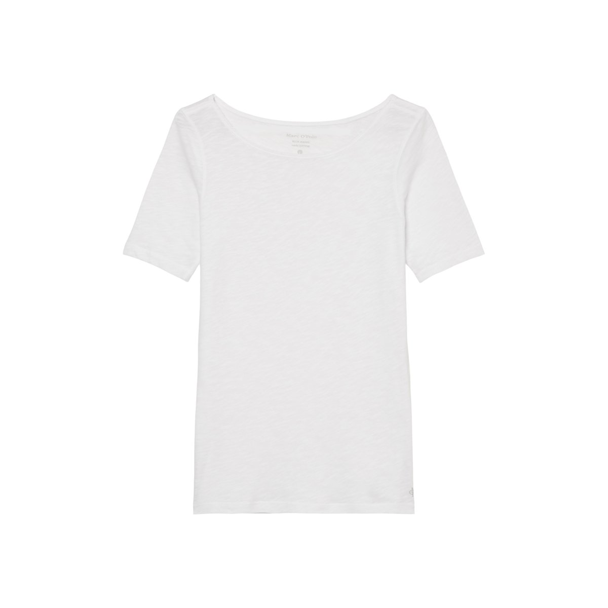 T-shirt en jersey slub regular à encolure bateau blanc, MARC O'POLO