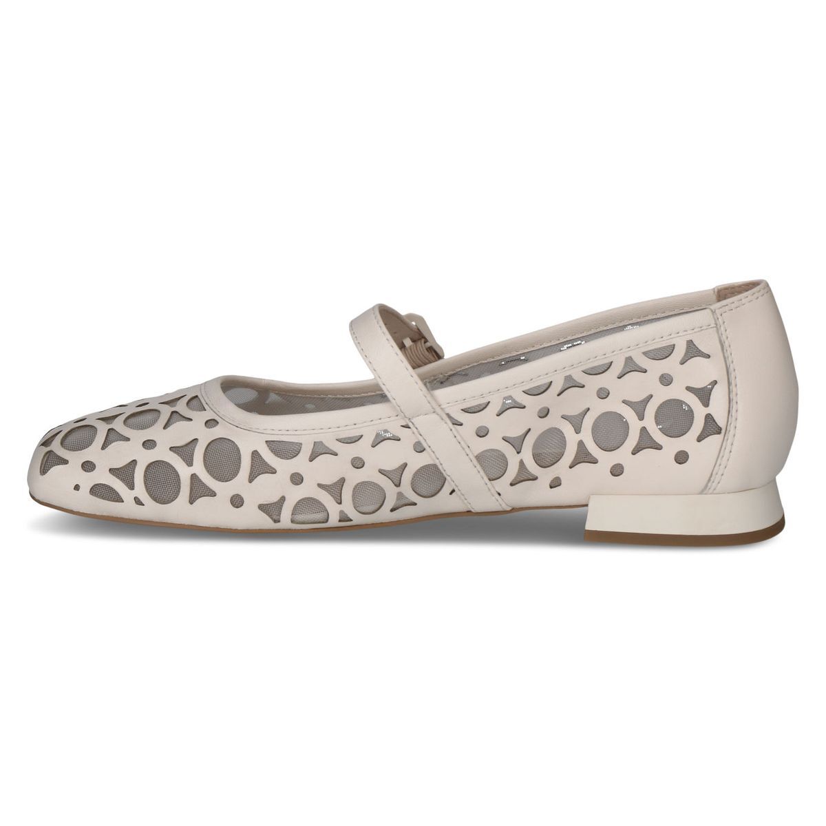 Ballerine en cuir vanille combiné, CAPRICE