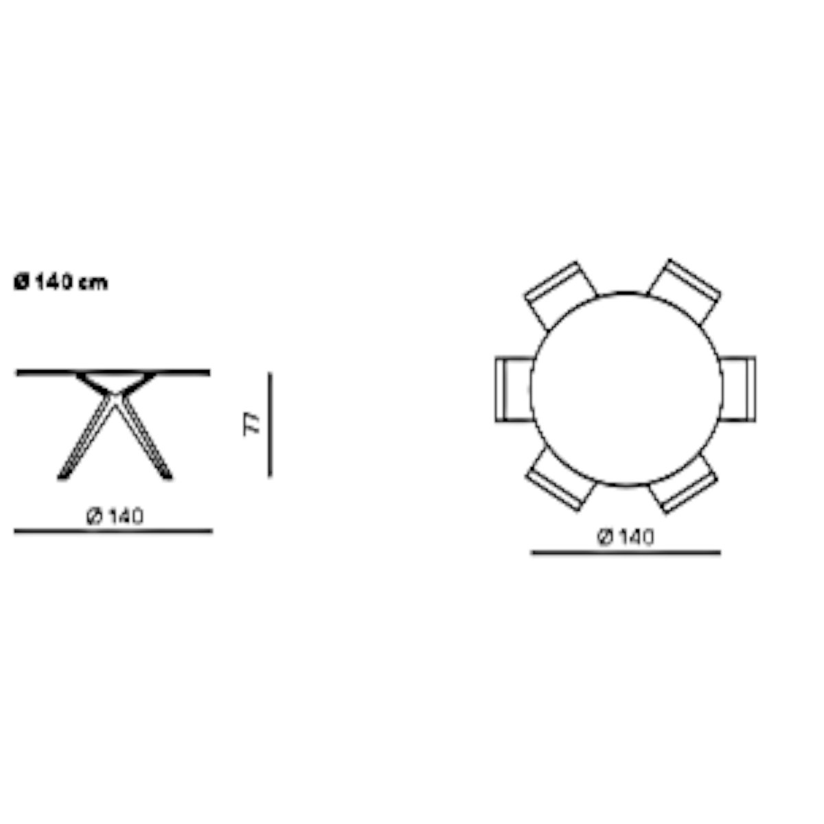 Table à manger ronde en verre ondulé Ø140 cm ALBA gris, PIER IMPORT