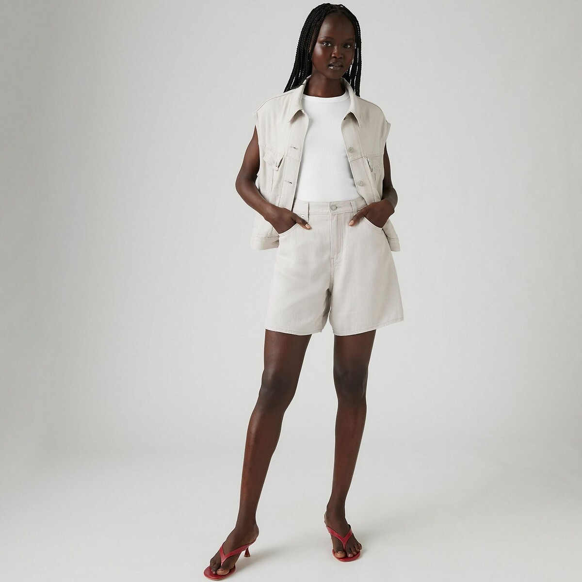 Short High Baggy en lin mélangé crystal grey linen, LEVI'S