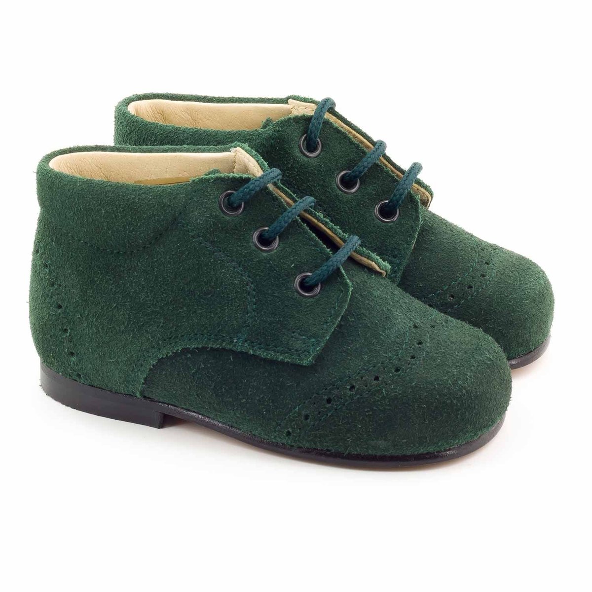 Boni Richard - chaussures bébé classique en daim vert, BONI&SIDONIE