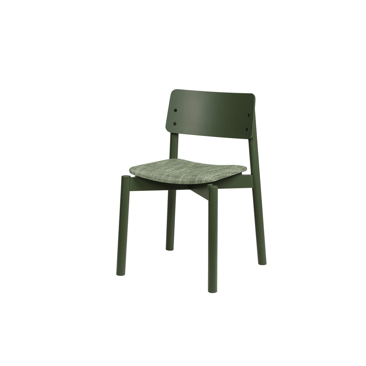 Chaise en bois de hêtre avec assise rembourrée WEM vert forêt, NOO.MA