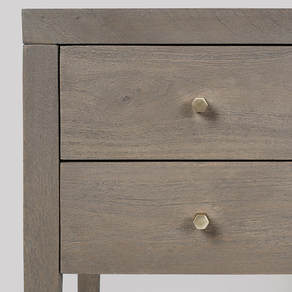 Valente Mango Wood Wide 4 Drawer Desk grey, SWOON