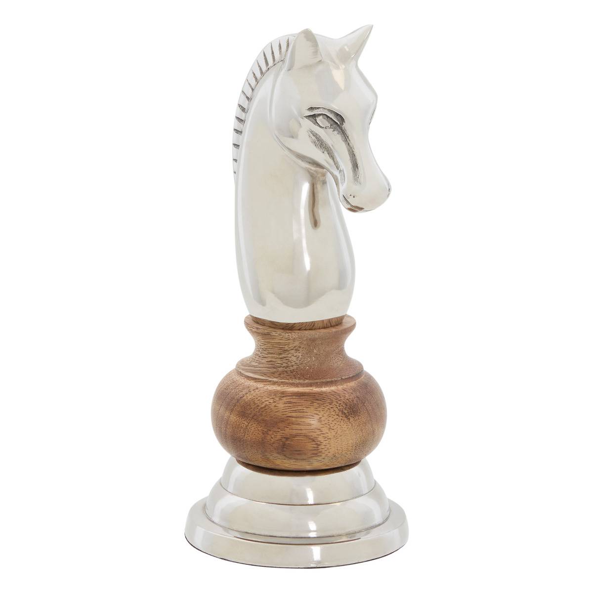 Pièce d'échec déco Johan H.25cm argent modèle b, ATMOSPHERA