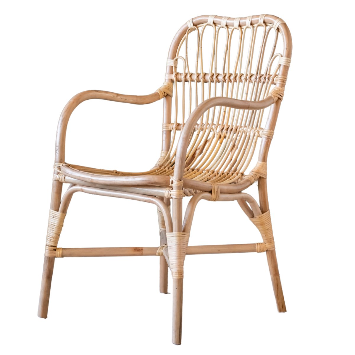 Chaise Fauteuil en rotin avec accoudoirs NELLY beige, HYDILE