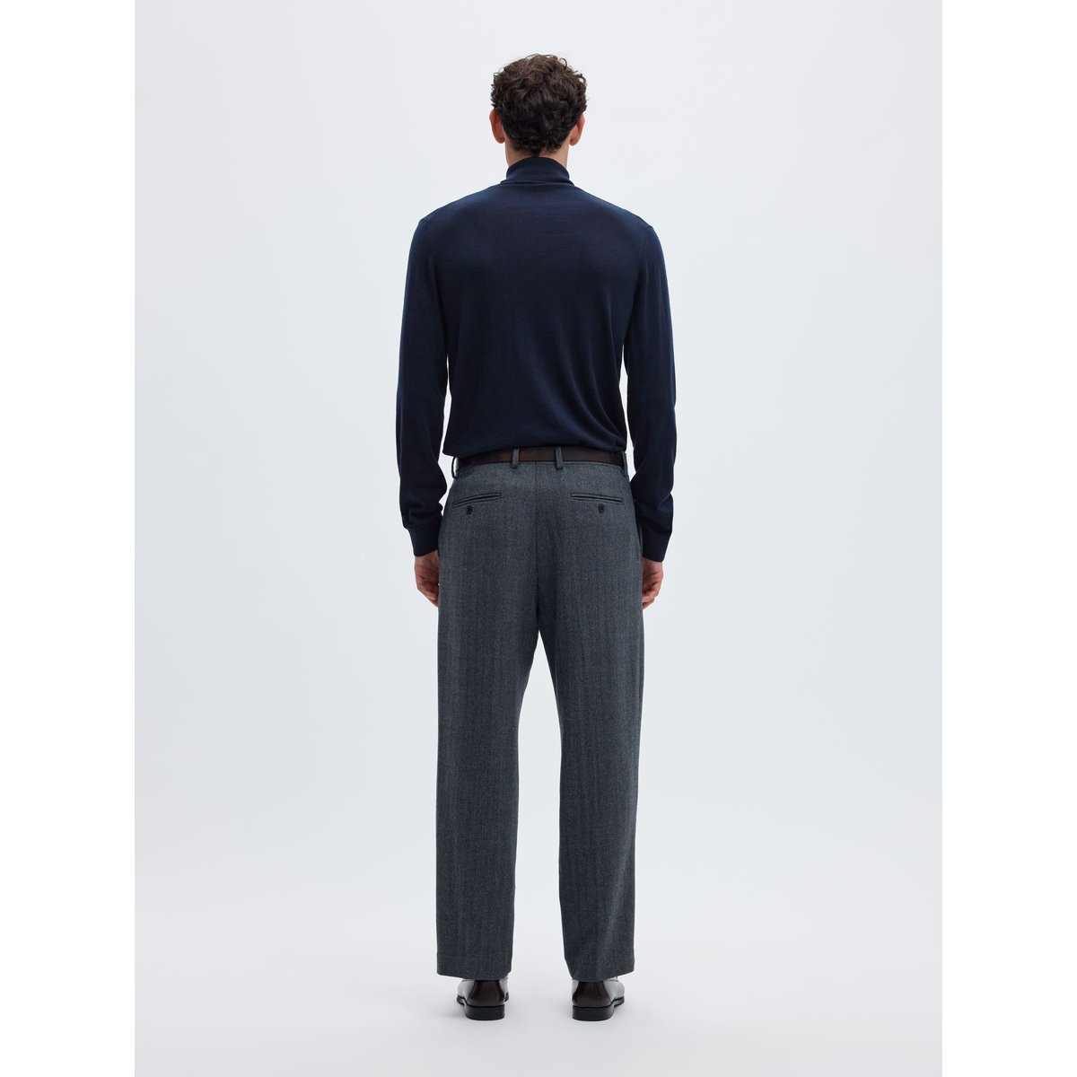 Col Roulé navy blazer, SELECTED