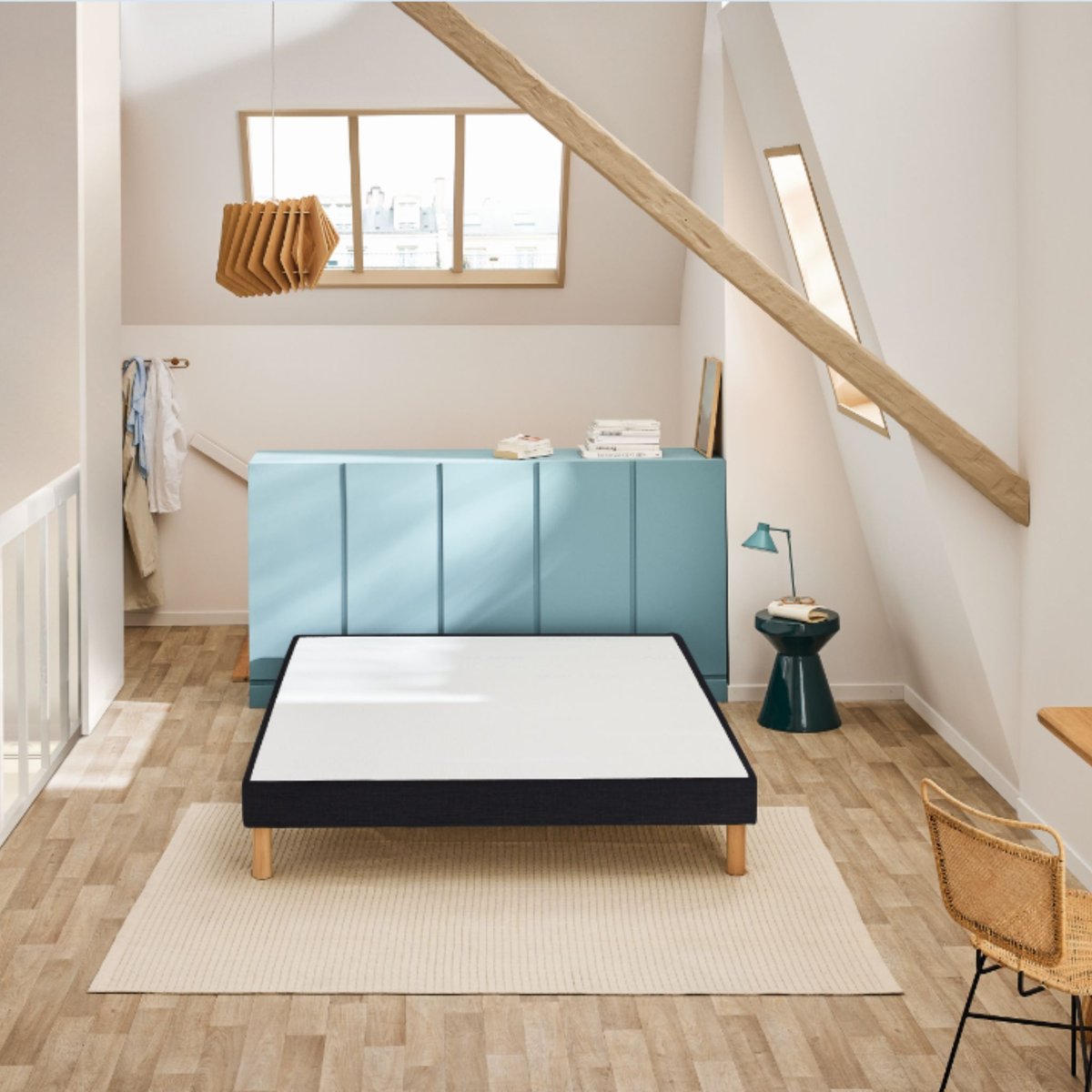 Sommier déco tapissier VIGOROSO gris foncé, BULTEX