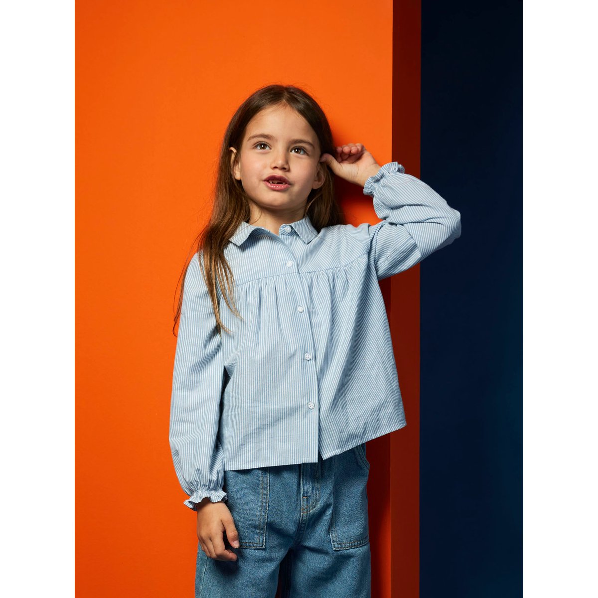 Chemise imprimée bleu ciel, VERTBAUDET