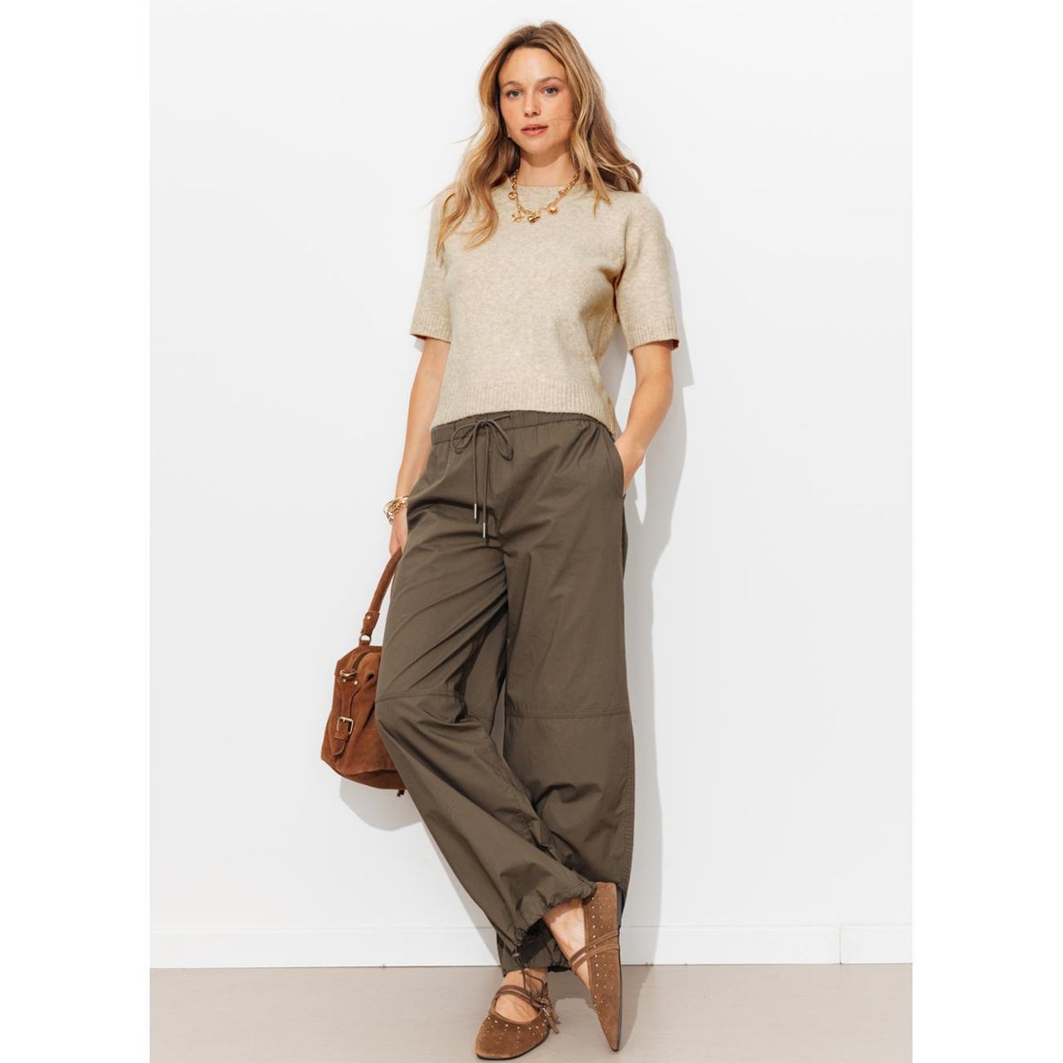 Pull manches courtes beige, PROMOD