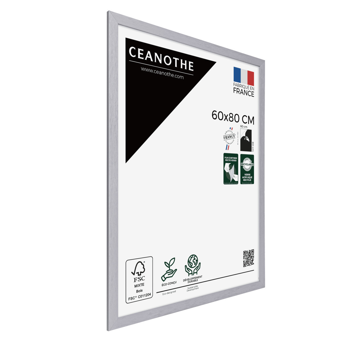 Cadre Photo En Bois Reconstitué Fsc KARMA gris, CEANOTHE