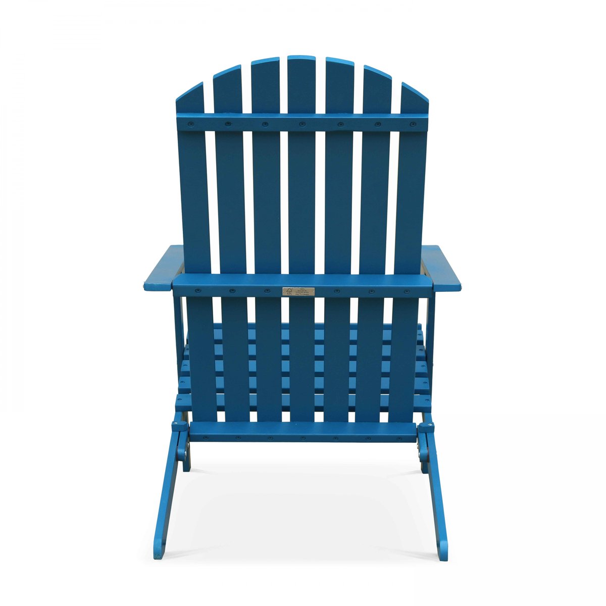 Lot de 2 fauteuils inclinable en bois, CALGARY bleu pacific, OVIALA