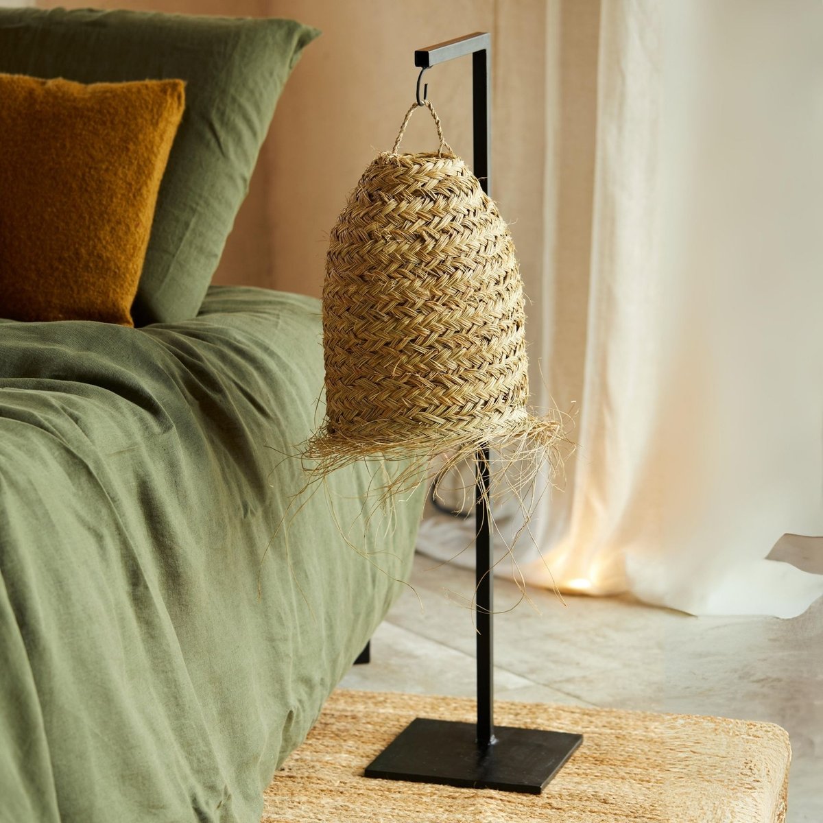 Abat-jour tube fibre de palmier - LOJI naturel, HOME MAISON