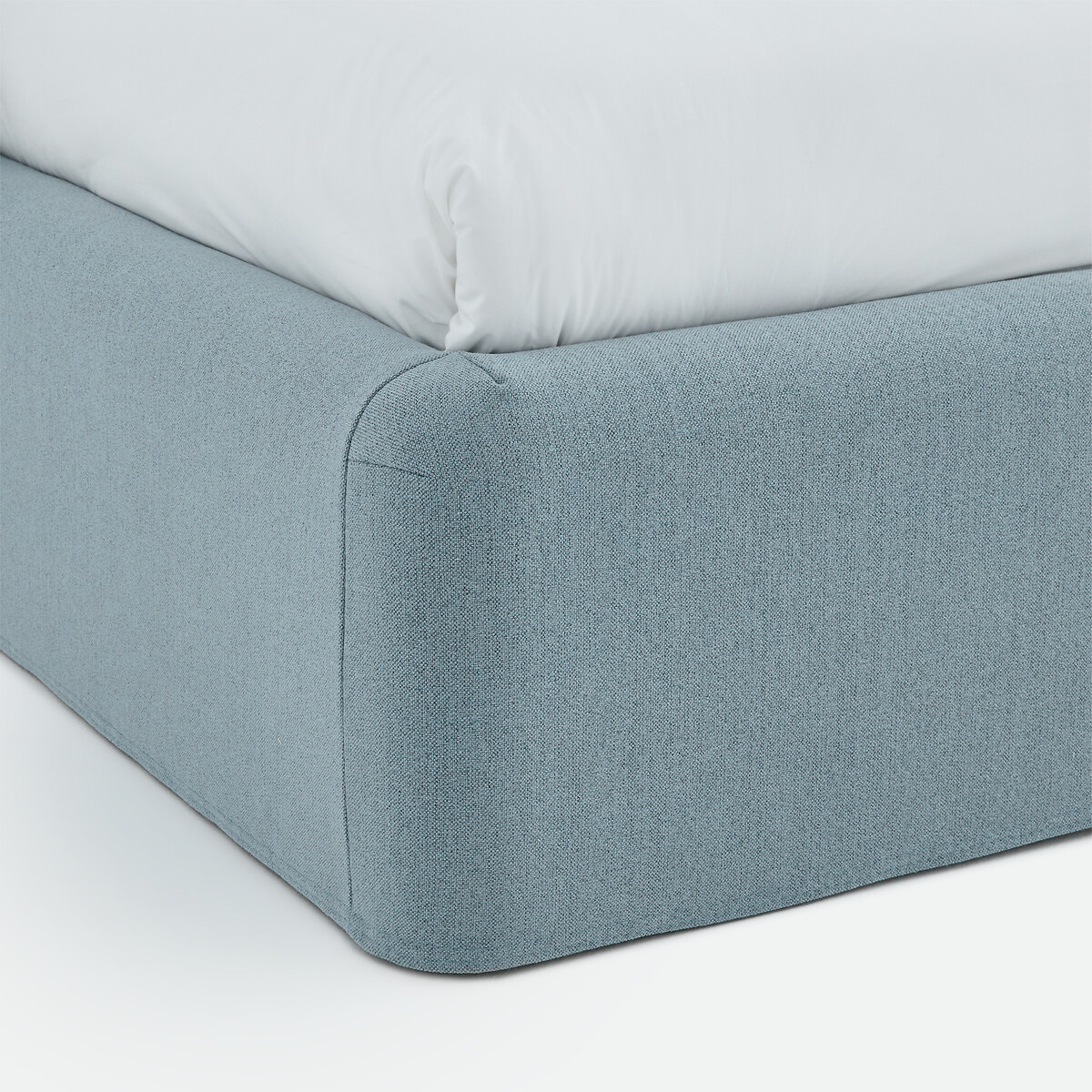 Cama con espacio de almacenamiento, tejido de chenilla texturizada, somier elevable, BOLEA azul , LA REDOUTE INTERIEURS