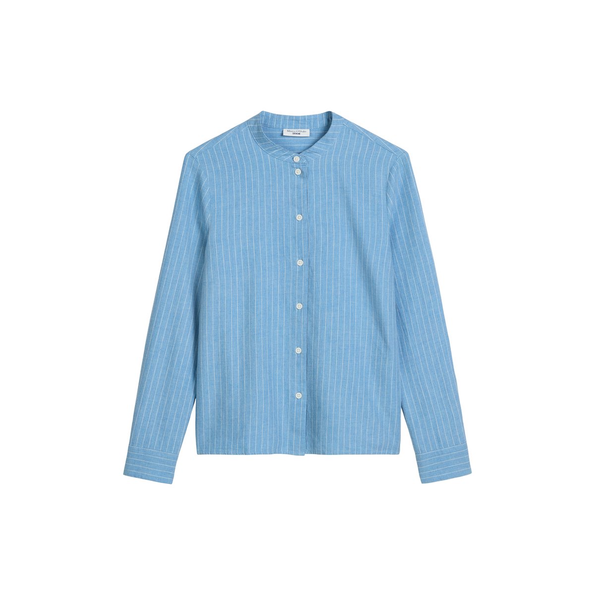 Blouse avec détail de plis regular en pur coton bio bleu clair, MARC O’POLO DENIM